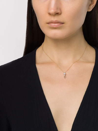 Shop Delfina Delettrez 18kt White And Yellow Gold Two In One Diamond Necklace In Yellow Gold/white Gold