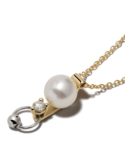 Delfina Delettrez 18kt White And Yellow Gold Two In One Diamond Necklace In Yellow Gold/white Gold
