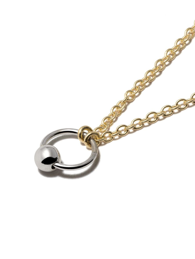 Shop Delfina Delettrez 18kt White And Yellow Gold Two In One Necklace In Yellow Gold/white Gold