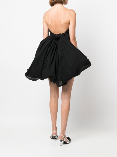 Shop Giambattista Valli Oversized-bow Animal-print Dress In Black