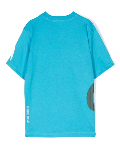 Dsquared2 Teen Graphic-print Cotton T-shirt In Blau