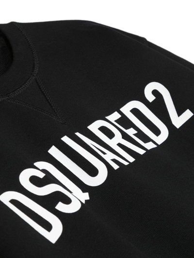 Shop Dsquared2 Logo Print Sweatshirt In Schwarz