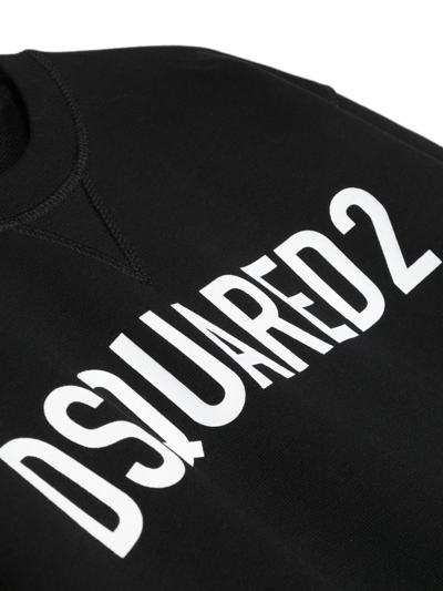 Dsquared2 Logo Print Sweatshirt In Schwarz