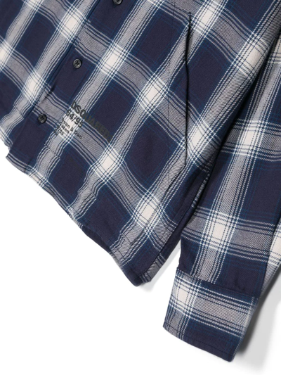 Dsquared2 Check-print Cotton Shirt In Blau