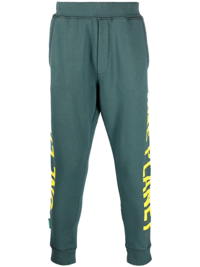 Dsquared2 Logo-print Cotton Track Pants In Green
