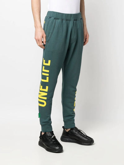Dsquared2 Logo-print Cotton Track Pants In Green