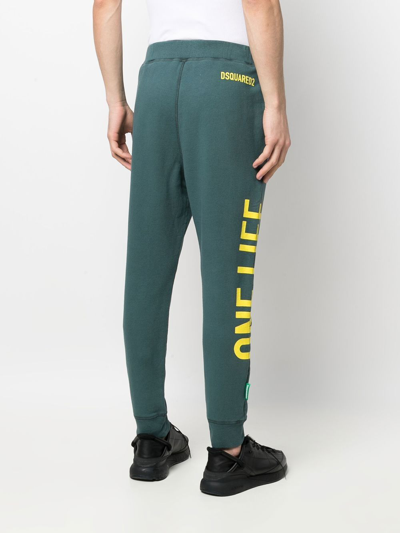Dsquared2 Logo-print Cotton Track Pants In Green