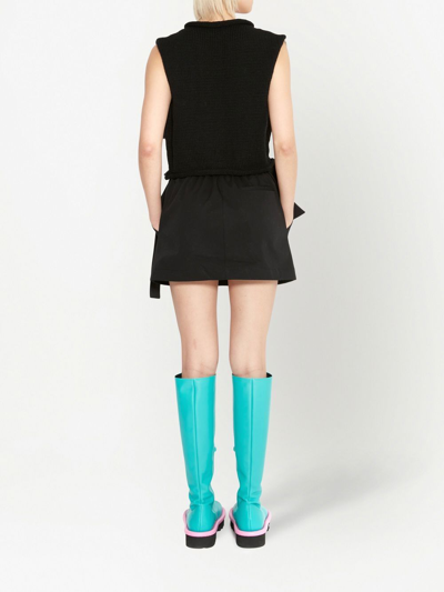Shop Jw Anderson Swan Intarsia-knit Knitted Top In Black