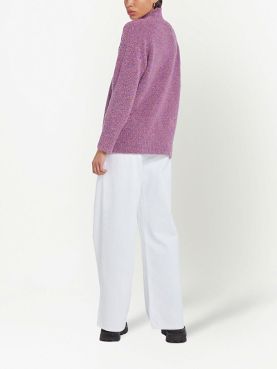 Shop Apparis Roll-neck Knit Jumper In Violett