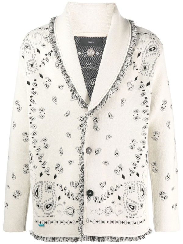 BANDANA JACQUARD CASHMERE CARDIGAN