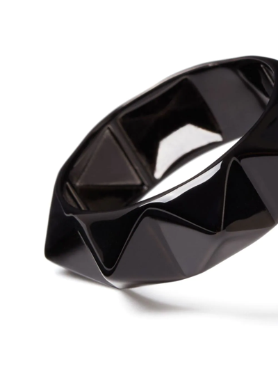 Shop Valentino Rockstud Metal Ring In Black