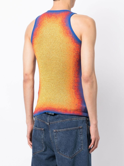 Shop Y/project Abstract-print Knitted Vest In Gelb