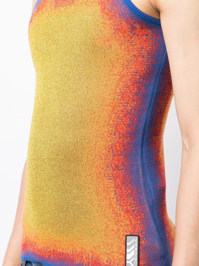 Shop Y/project Abstract-print Knitted Vest In Gelb