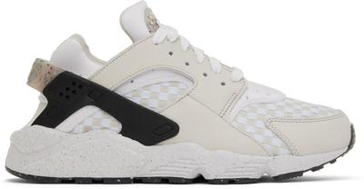 Shop Nike White & Beige  Air Huarache Crater Prm Sneakers In Light Bone/white-bla