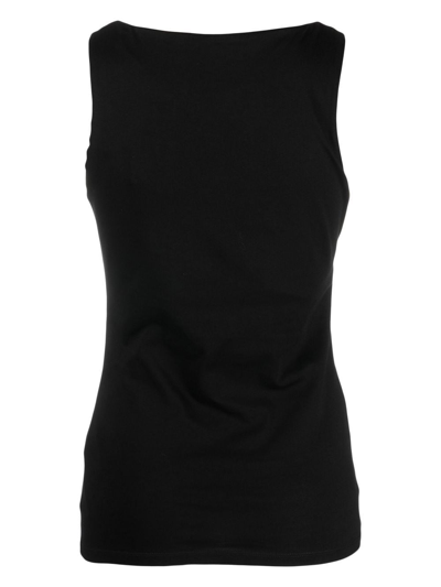 Philipp Plein Logo-embroidered Tank Top In Schwarz