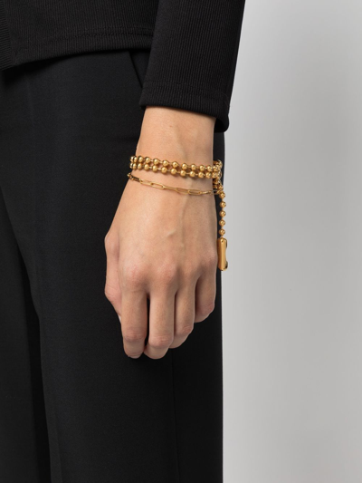 Shop Ambush Triple Ball-chain Bracelet In Gold