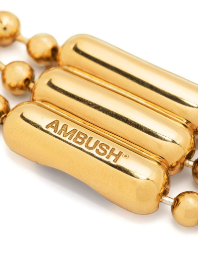 Shop Ambush Triple Ball-chain Bracelet In Gold