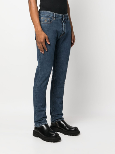 Shop Moorer Slim-fit Denim Jeans In Blau