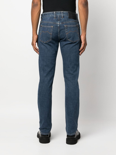 Shop Moorer Slim-fit Denim Jeans In Blau