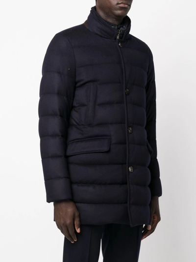 Moorer Padded Zip-up Coat In Blau