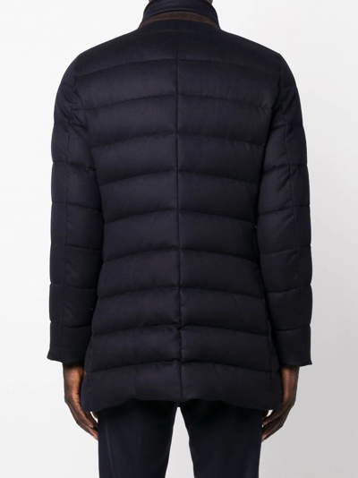 Shop Moorer Padded Zip-up Coat In Blau