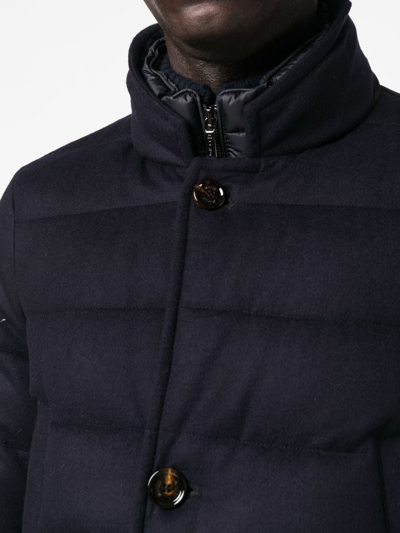Moorer Padded Zip-up Coat In Blau