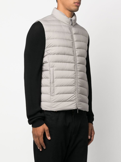 Shop Moorer Quilted-finish Zip-up Gilet In Nude