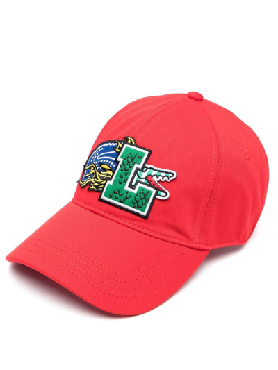 Tage en risiko klæde Falde sammen Lacoste Logo-patch Baseball Cap In Red | ModeSens