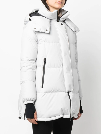 Herno Hooded Feather-down Padded Coat In Grau