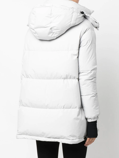Herno Hooded Feather-down Padded Coat In Grau