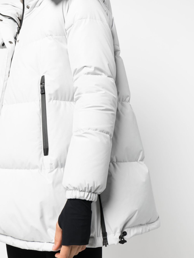 Herno Hooded Feather-down Padded Coat In Grau