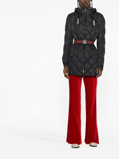 Shop Etro Belted Quilted Coat In Schwarz