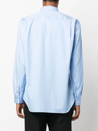Comme Des Garçons Shirt Blue Cotton Poplin Plain Shape 1 Shirt In Blue