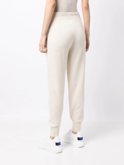 Fendi Wool-cashmere Knit Trousers In Weiss