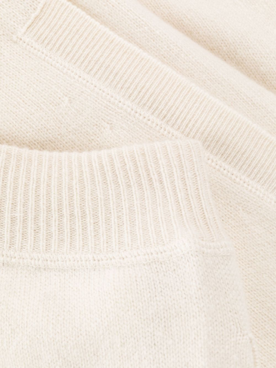 Fendi Wool-cashmere Knit Trousers In Weiss