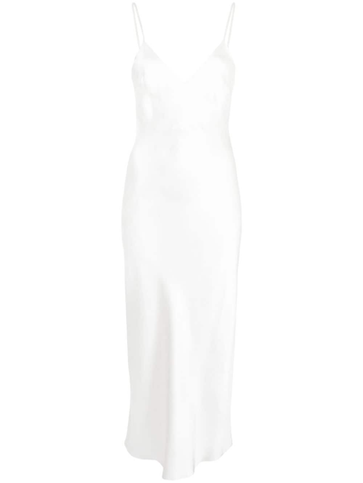 Shop Gilda & Pearl Sophia Midi Slip-dress In White