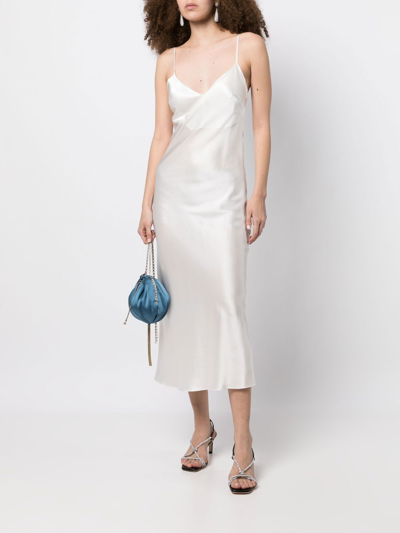 Shop Gilda & Pearl Sophia Midi Slip-dress In White