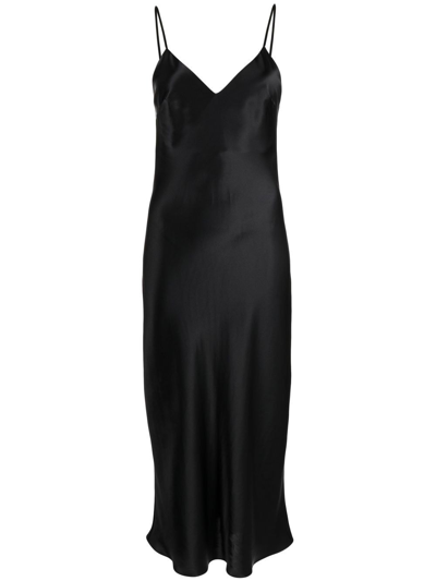 Gilda & Pearl Sophie Midi-slip Dress In Black