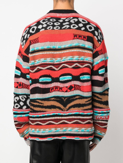 Laneus Jacquard Sweater In Red
