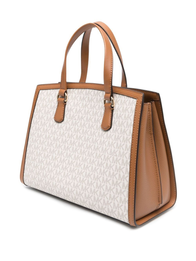 Shop Michael Michael Kors Chantal Logo Tote Bag In Neutrals