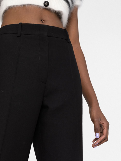 Shop Valentino High-waisted Wide-leg Trousers In Black