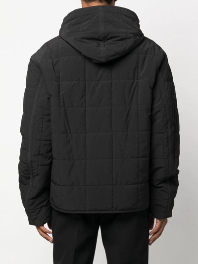 Shop Off-white Logo Patch Quilted Jacket In Schwarz