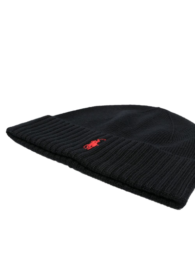 Polo Ralph Lauren Logo-embroidered Wool Beanie In Black