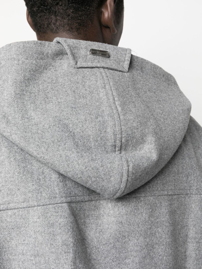 Shop Solid Homme Hooded Fleece Jacket In Grey