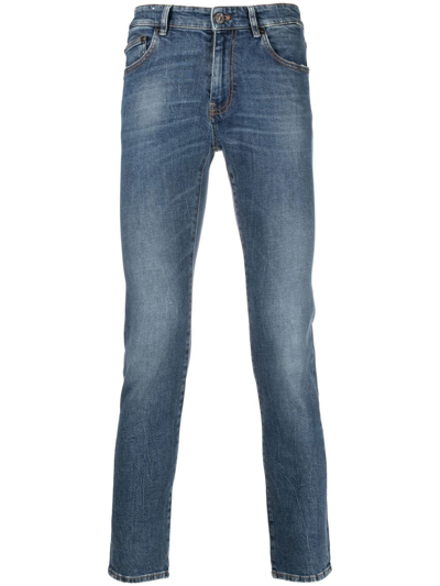 Shop Pt Torino Straight-leg Skinny Jeans In Blau