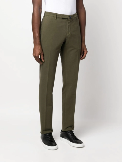 Shop Incotex Slim-cut Chino Trousers In Grün