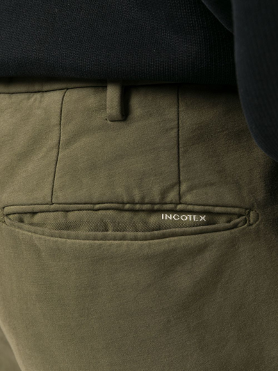 Shop Incotex Slim-cut Chino Trousers In Grün
