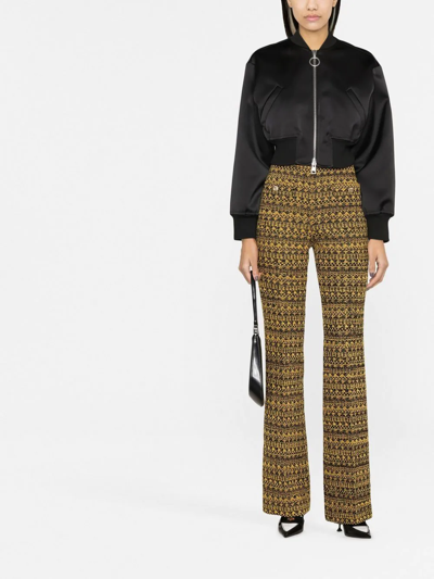 Alessandra Rich Graphic-print Tailored Trousers In Yellow