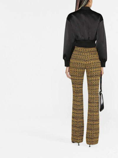 Alessandra Rich Graphic-print Tailored Trousers In Yellow
