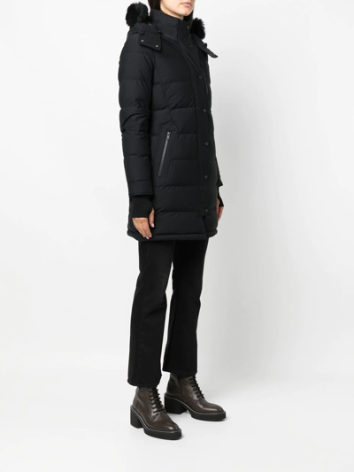 Shop Moose Knuckles Watershed Hooded Parka Coat In Schwarz